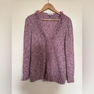 St. John Sport by Marie Gray Purple Knit Cardigan Sweater size Small